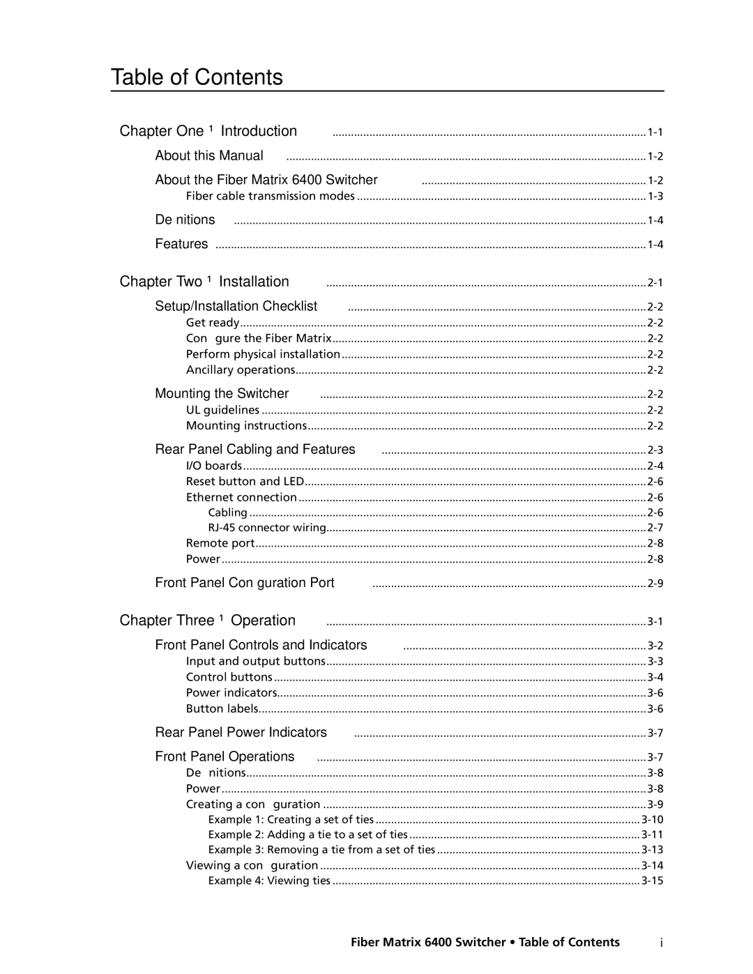 Extron electronic 6400s manual Table of Contents 