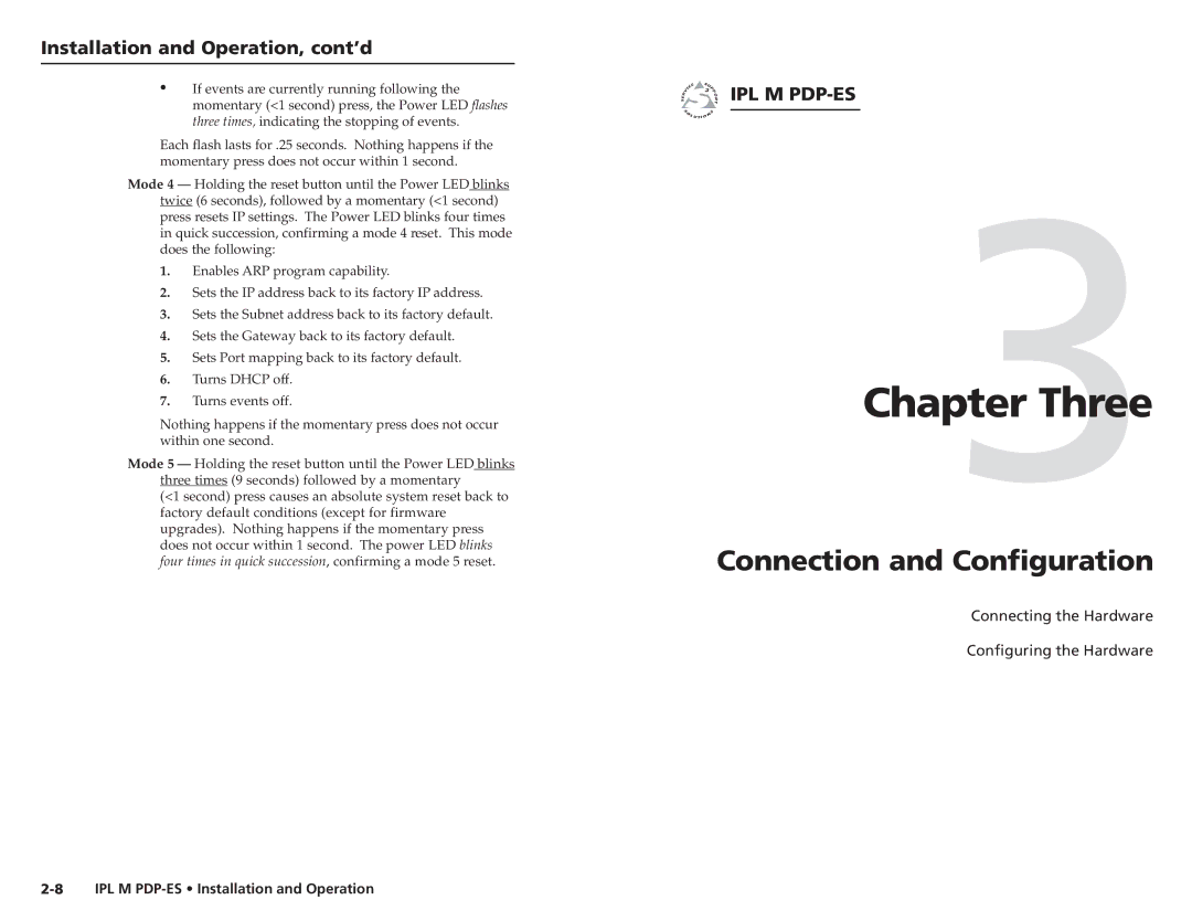 Extron electronic 68-1021-01 user manual Three, Connection and Configuration 