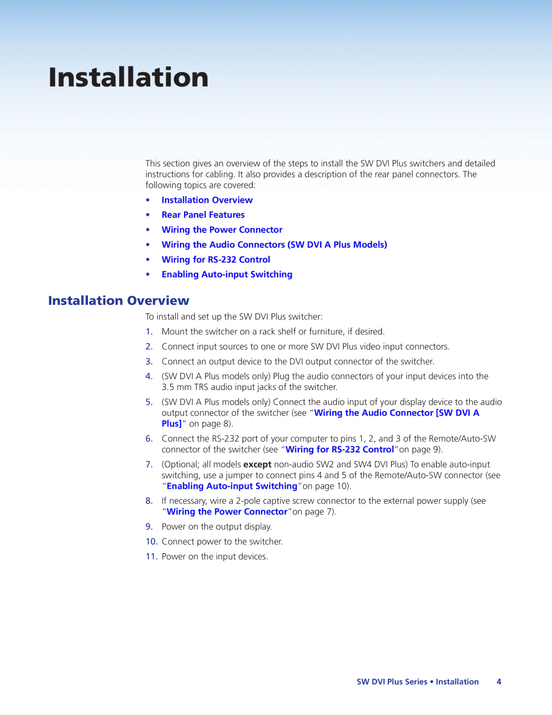 Extron electronic 68-1316-02 manual Installation Overview 