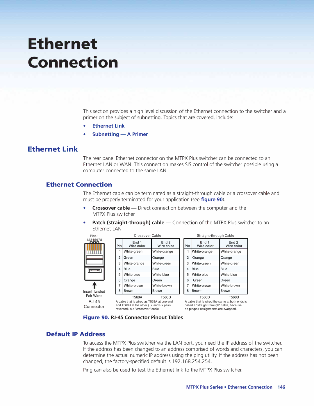 Extron electronic 68-1383-01 REV. E manual Ethernet Link, Default IP Address 