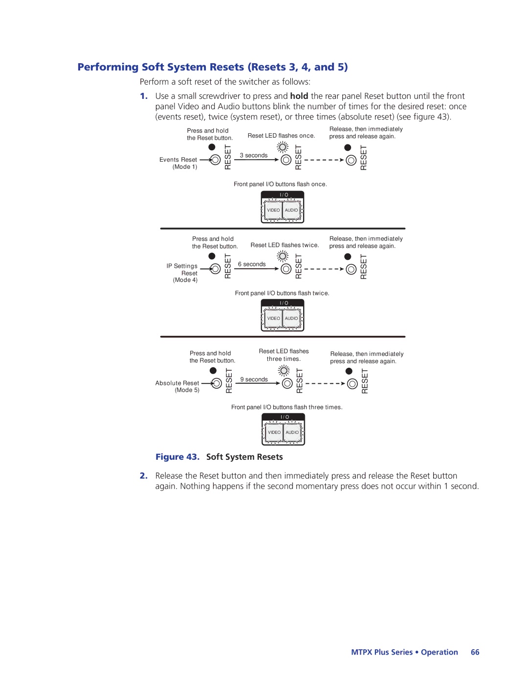 Extron electronic 68-1383-01 REV. E manual Performing Soft System Resets Resets 3, 4 