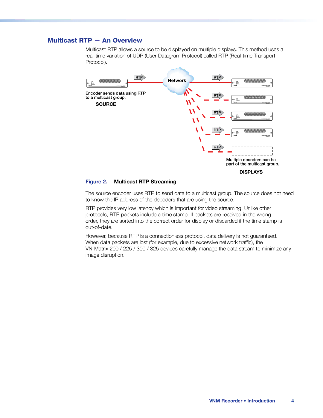 Extron electronic 68-1998-01 REV. C manual Multicast RTP An Overview, Multicast RTP Streaming 