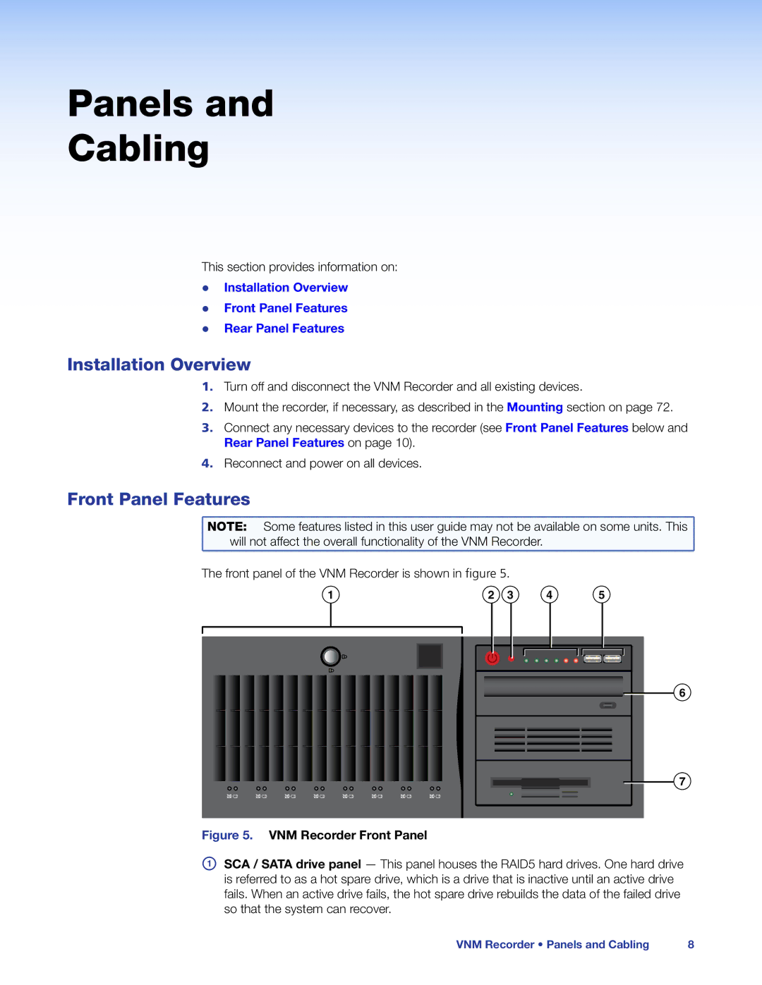 Extron electronic 68-1998-01 REV. C manual Panels Cabling, Installation Overview, Front Panel Features 