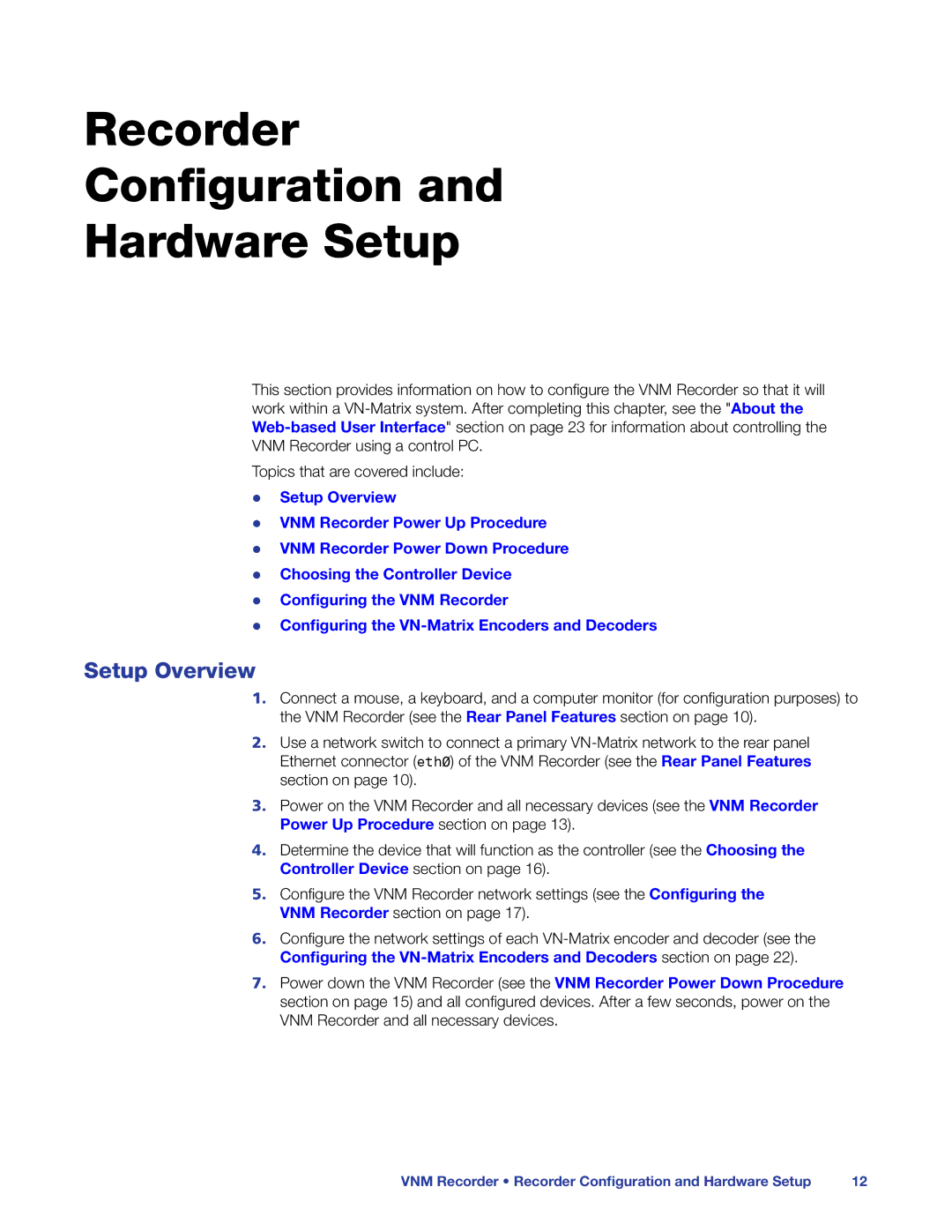 Extron electronic 68-1998-01 REV. C manual Configuration Hardware Setup, Setup Overview 