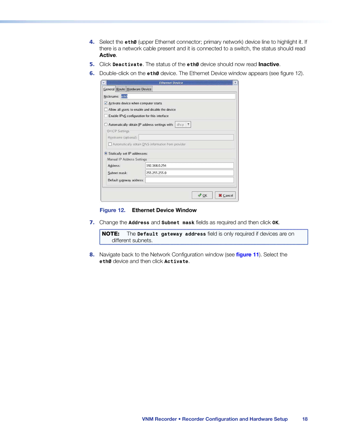 Extron electronic 68-1998-01 REV. C manual Ethernet Device Window 