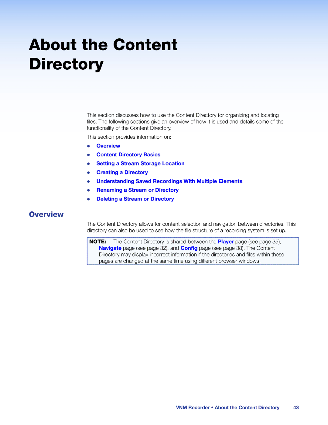 Extron electronic 68-1998-01 REV. C manual About the Content Directory, Overview 