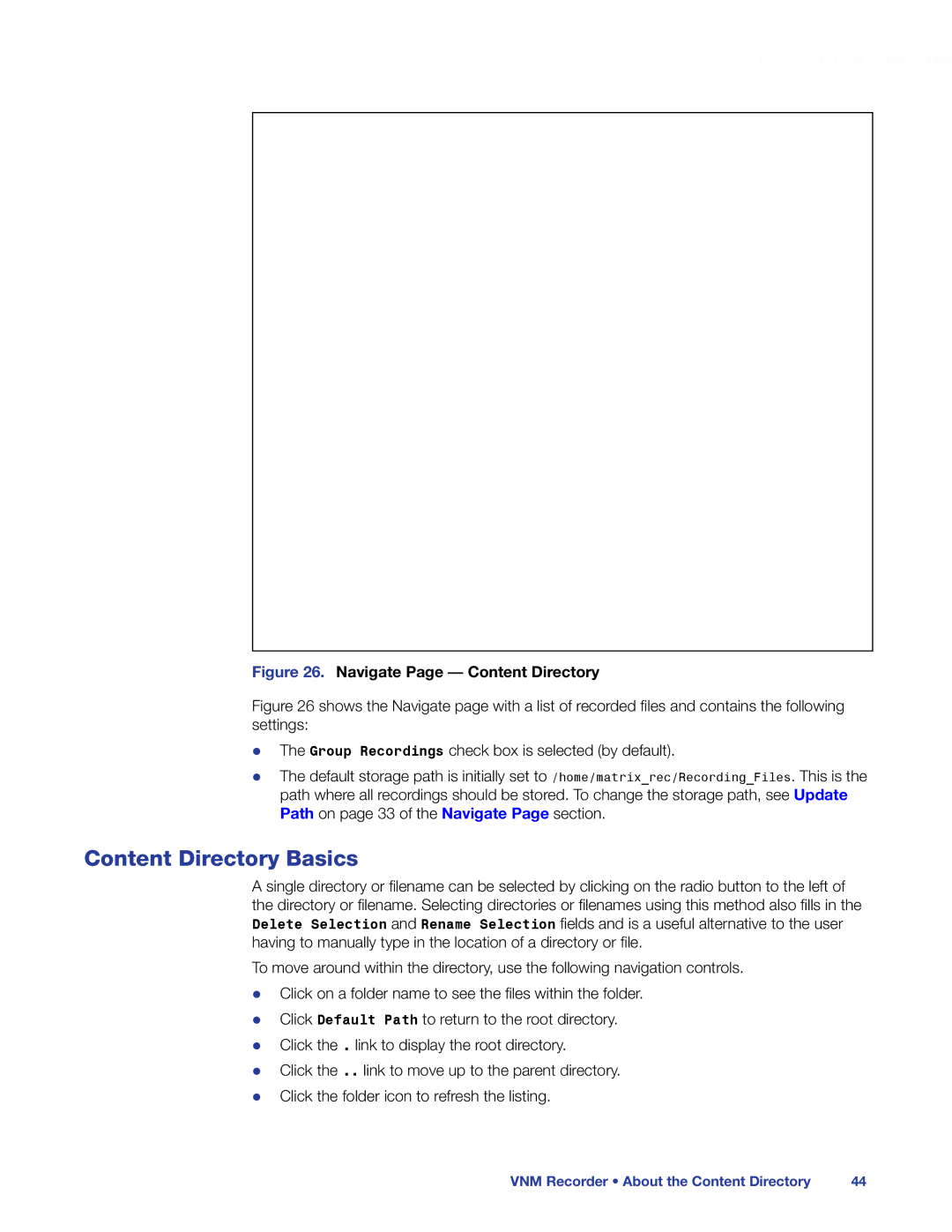 Extron electronic 68-1998-01 REV. C manual Content Directory Basics, Navigate Page Content Directory 