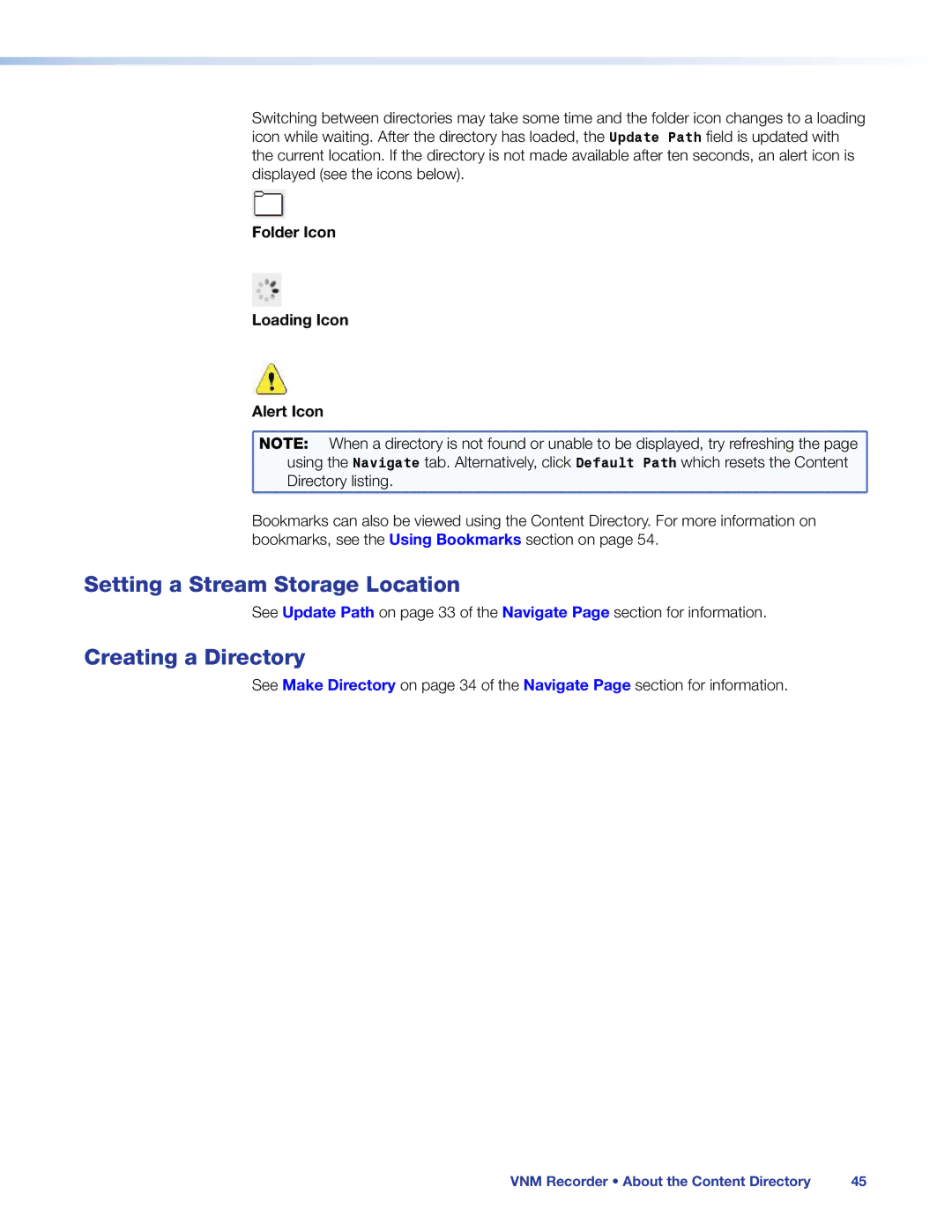 Extron electronic 68-1998-01 REV. C manual Setting a Stream Storage Location, Creating a Directory 