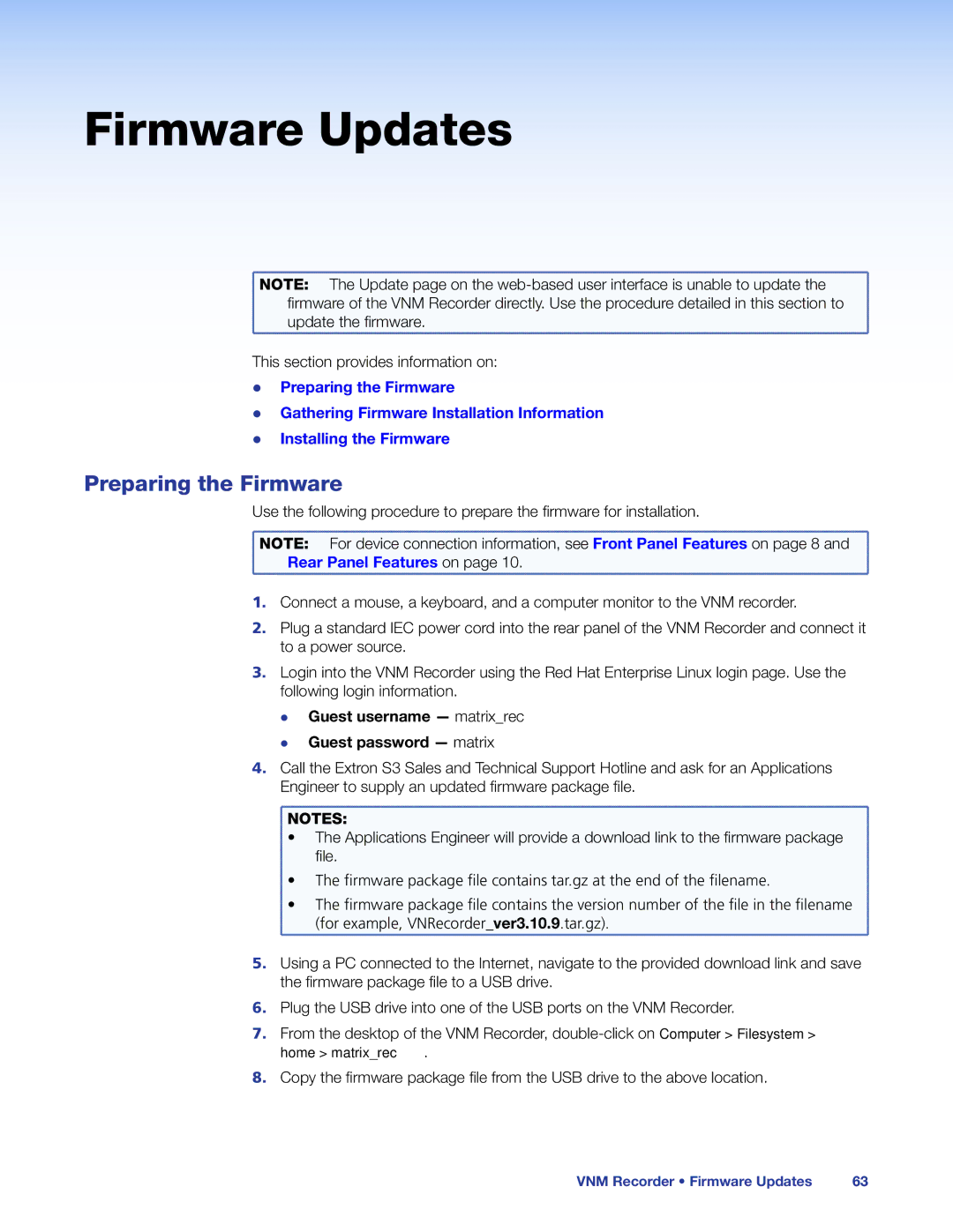 Extron electronic 68-1998-01 REV. C manual Firmware Updates, Preparing the Firmware 