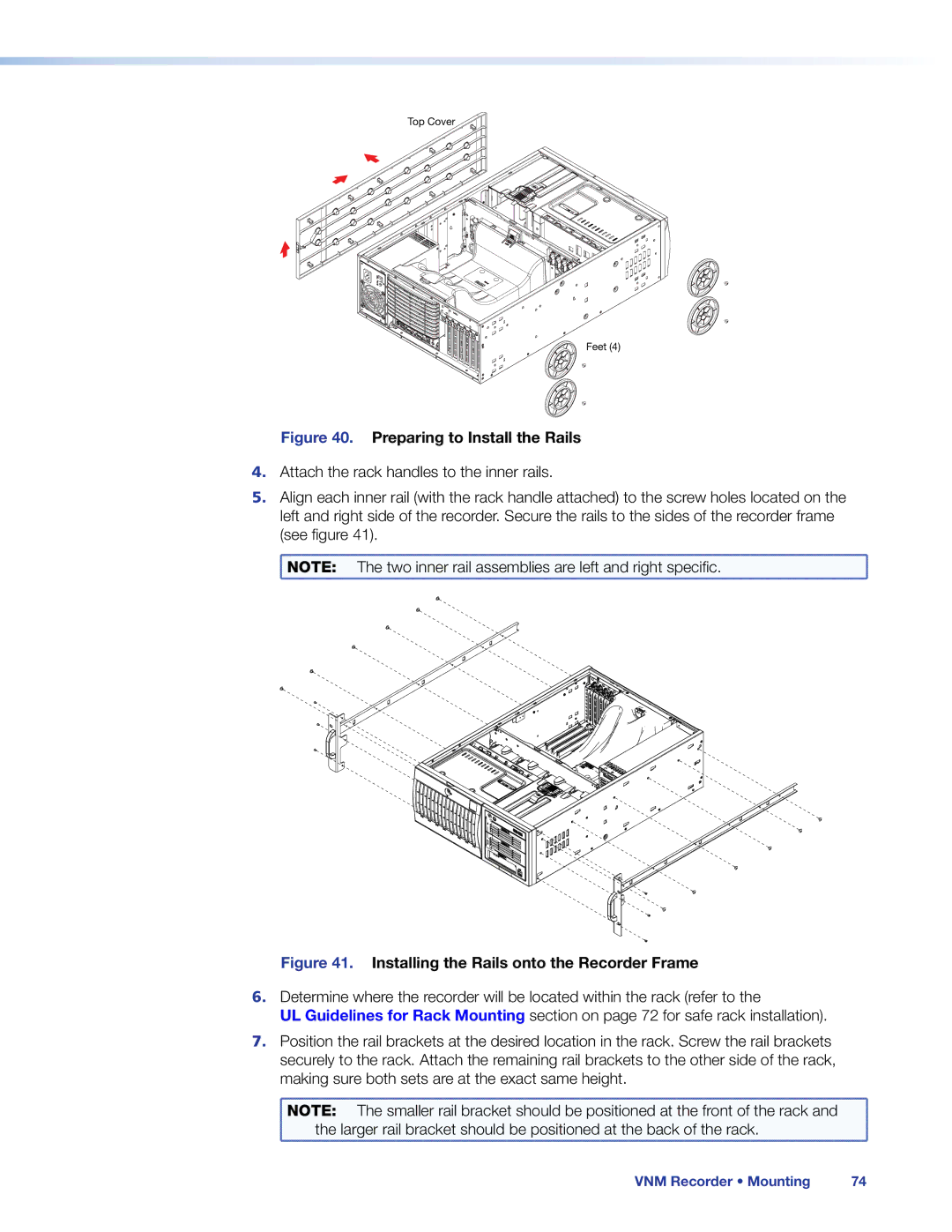 Extron electronic 68-1998-01 REV. C manual Preparing to Install the Rails 