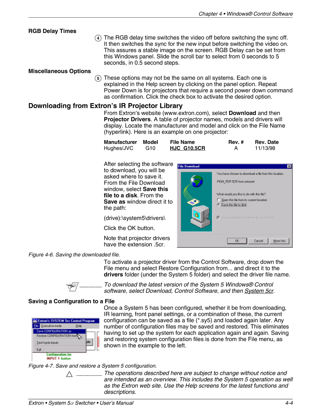 Extron electronic 68-388-01 manual Downloading from Extron’s IR Projector Library, RGB Delay Times, Miscellaneous Options 