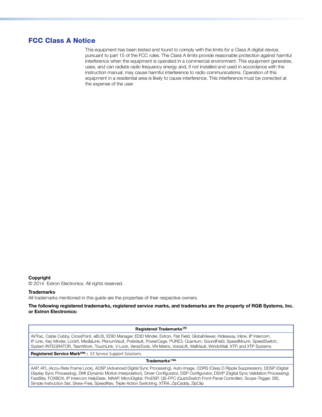 Extron electronic 3200, 7200 manual Copyright, Trademarks 