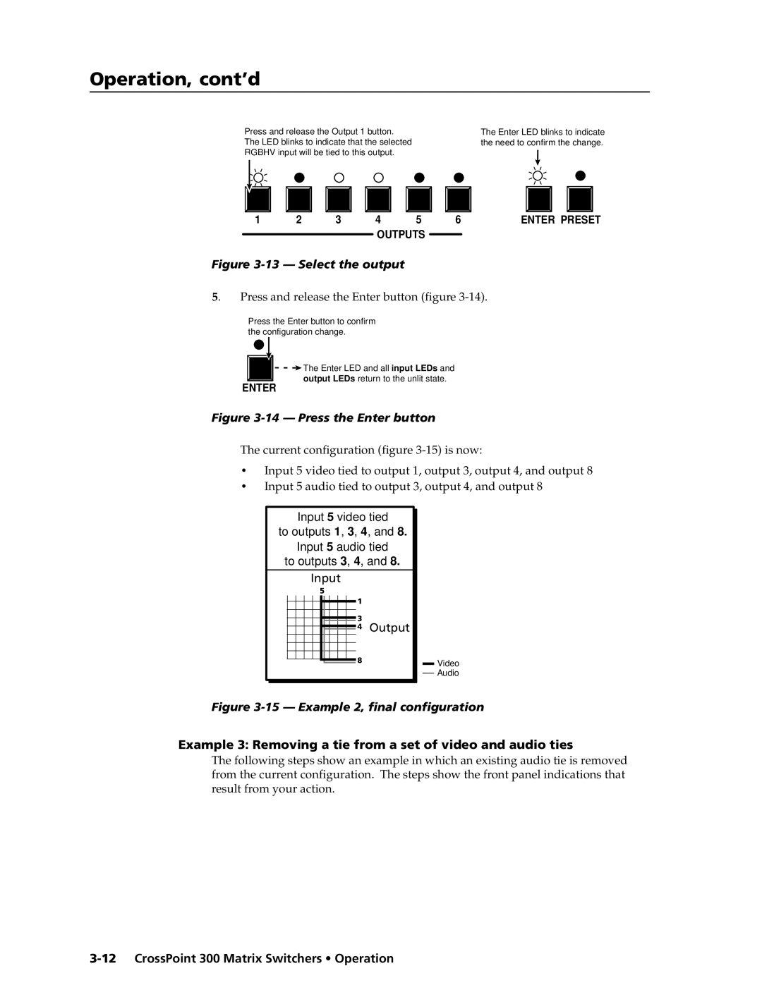 Extron electronic 168, 84, 1616, 1212, 124, 128, 816, 88 manual Press and release the Enter button figure 