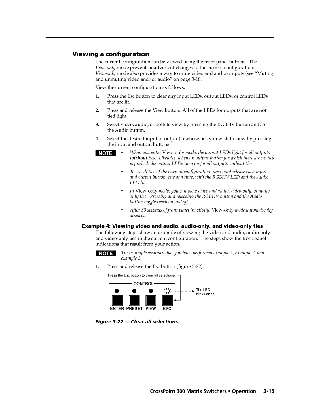 Extron electronic 88, 84, 1616, 1212, 124, 168, 128, 816 manual Viewing a configuration, Clear all selections 