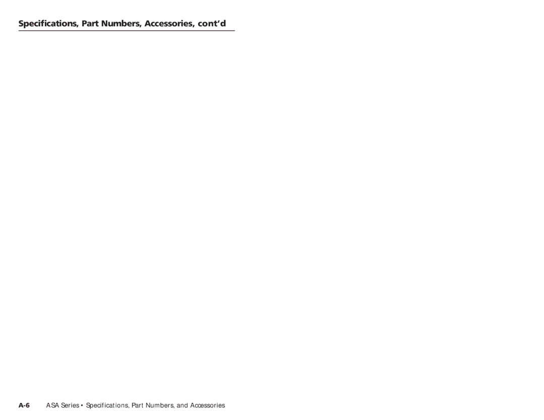 Extron electronic ASA Series user manual Specifications, Part Numbers, Accessories, cont’d 