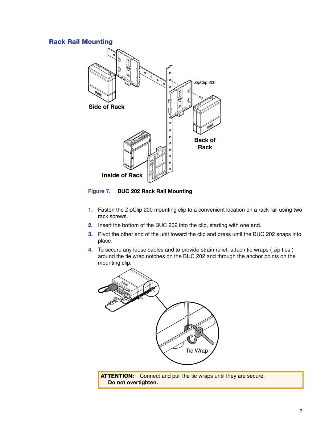 Extron electronic manual BUC 202 Rack Rail Mounting, Do not overtighten 