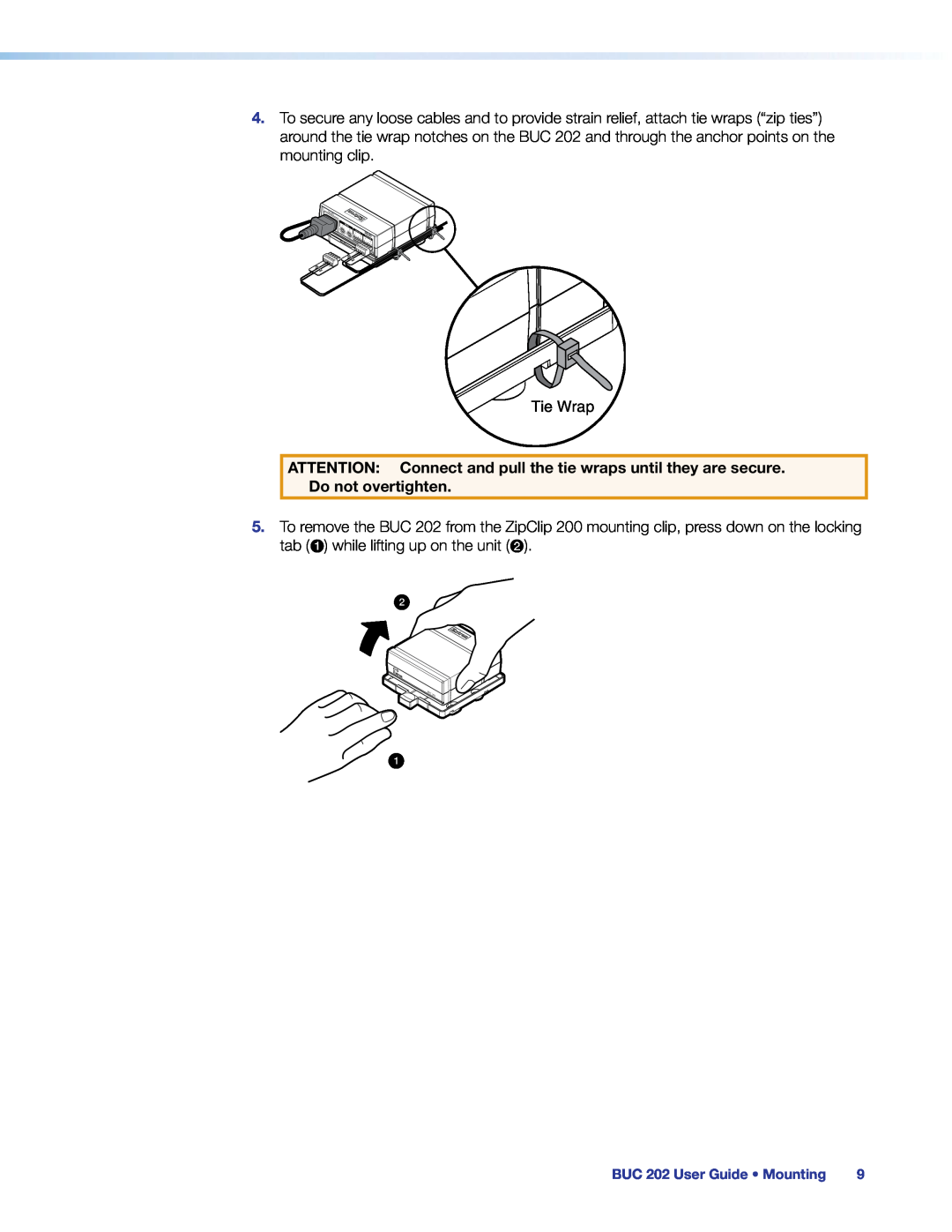 Extron electronic manual BUC 202 User Guide Mounting 