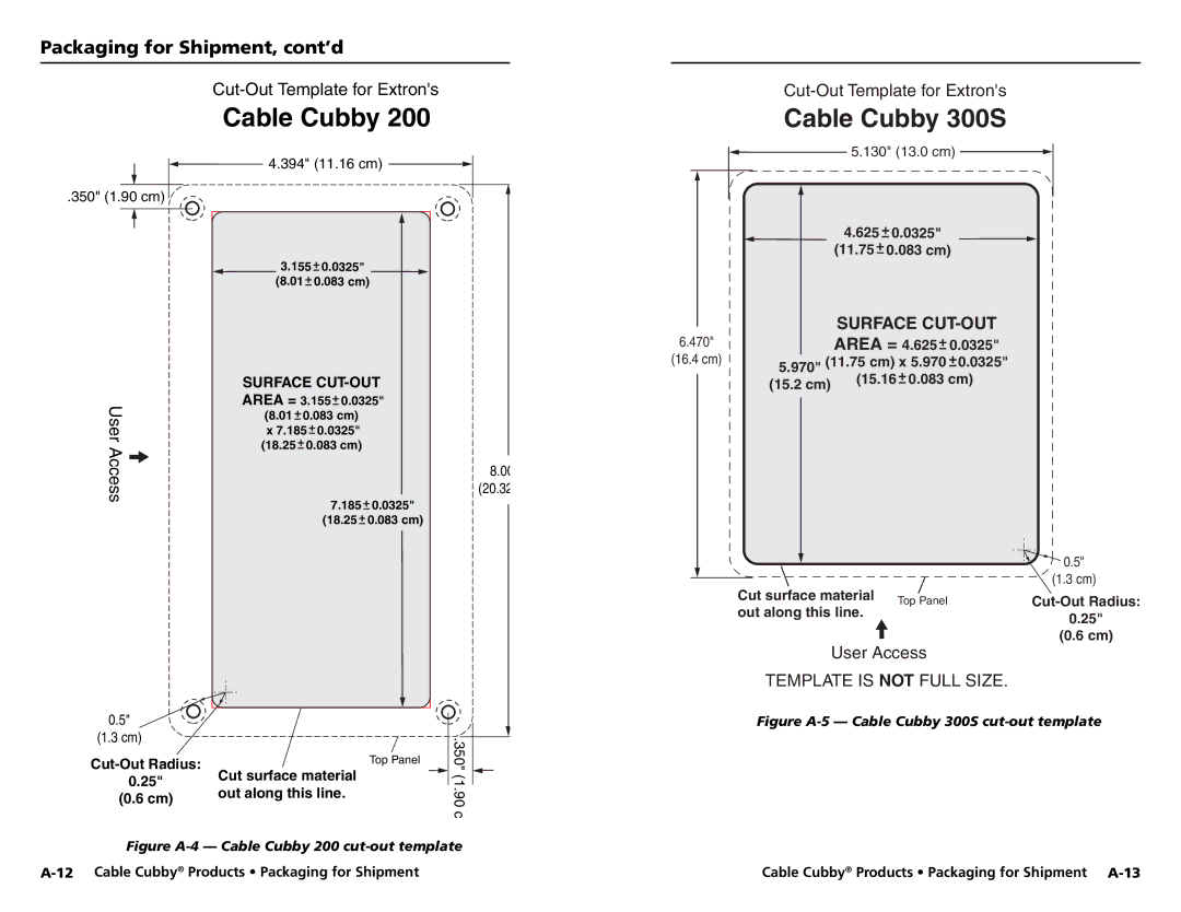 Extron electronic Cable Cubby 800, Cable Cubby 600, Cable Cubby 200, 200, 300C, 300S, 600, 800 user manual 