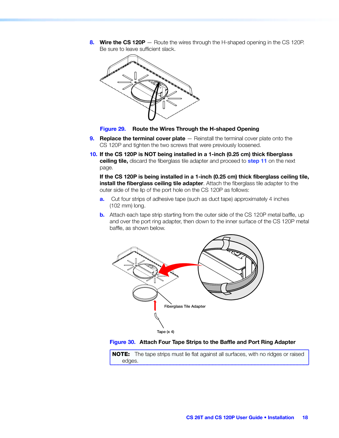 Extron electronic CS 120P, CS 26T, CS 1226T manual Route the Wires Through the H-shaped Opening 