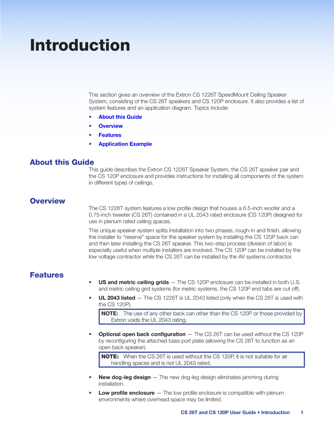 Extron electronic CS 26T, CS 120P, CS 1226T manual About this Guide, Overview, Features 