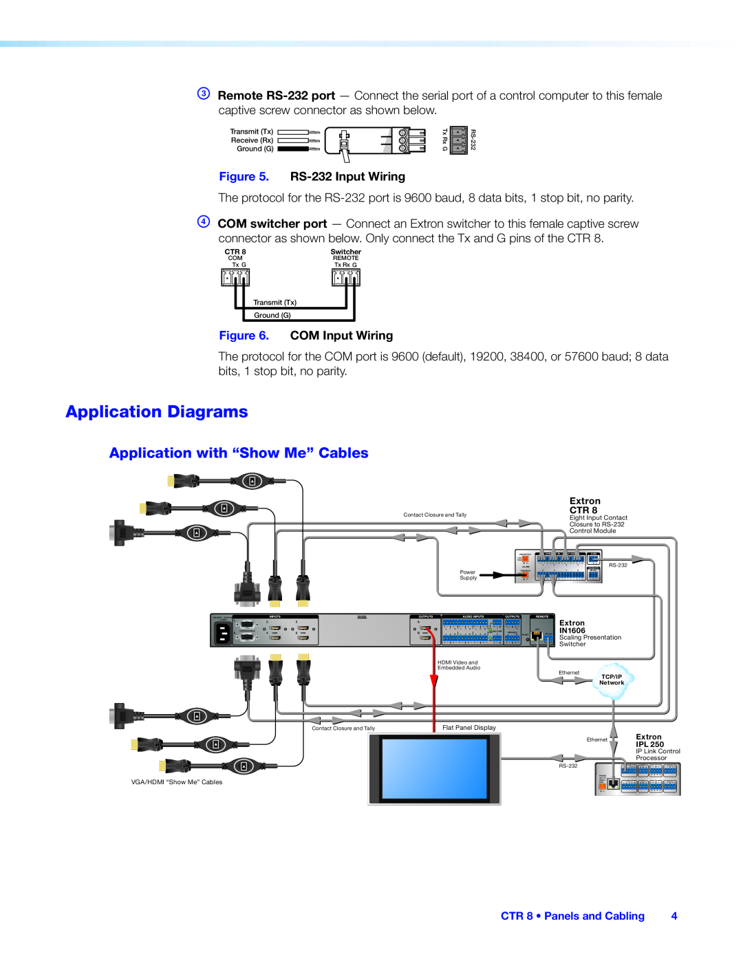 Extron electronic CTR 8 manual Application Diagrams, Application with “Show Me” Cables 