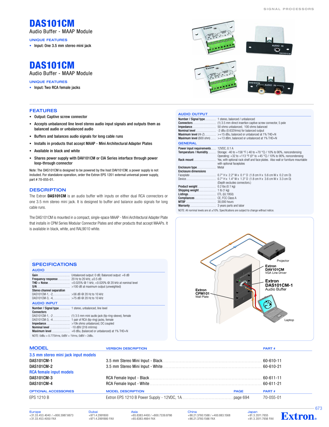 Extron electronic DAS101CM-3, DAS101CM-4, DAS101CM-2 specifications Audio Buffer - MAAP Module, Extron, DAS101CM-1 