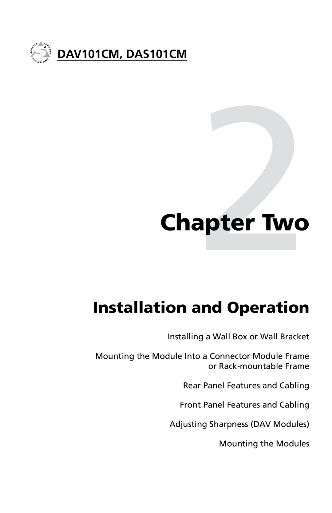 Extron electronic DAS101CM Series, DAV101CM Series user manual Two 