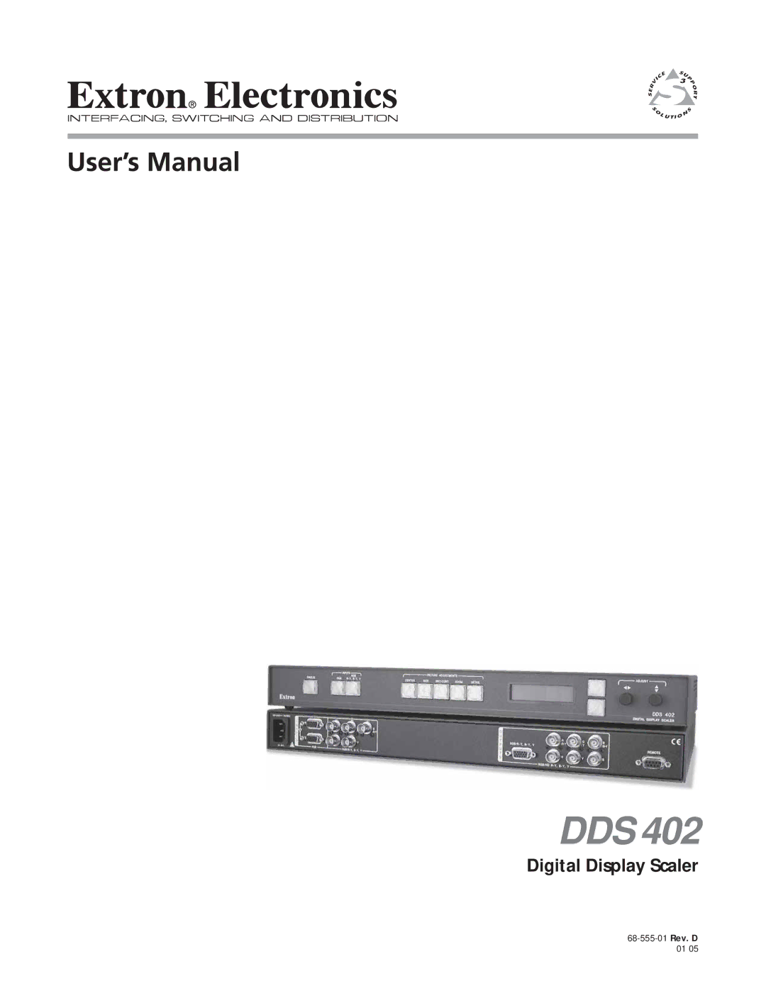 Extron electronic DDS 402 manual Dds, Digital Display Scaler 