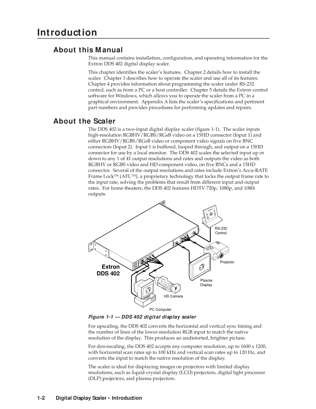 Extron electronic DDS 402 manual Introductiontroduction, cont’d, About this Manual, About the Scaler 