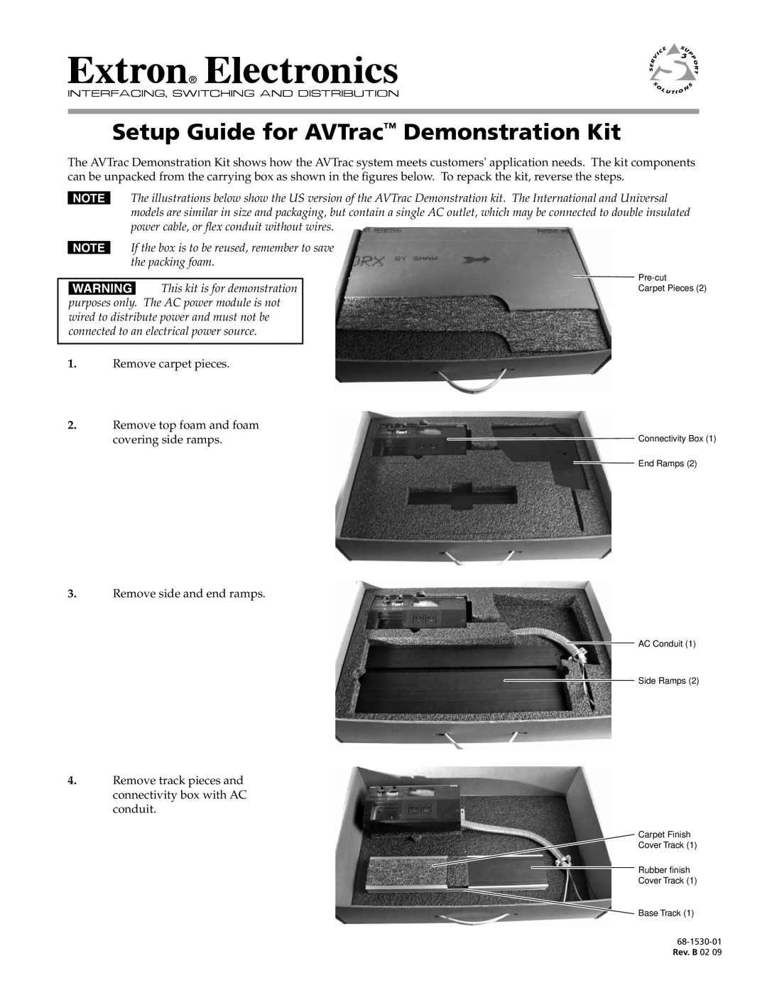 Extron electronic setup guide Setup Guide for AVTrac Demonstration Kit, Preliminary 