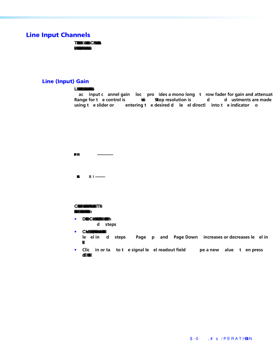 Extron electronic DMP 44 LC manual Line Input Channels, Line Input Gain 
