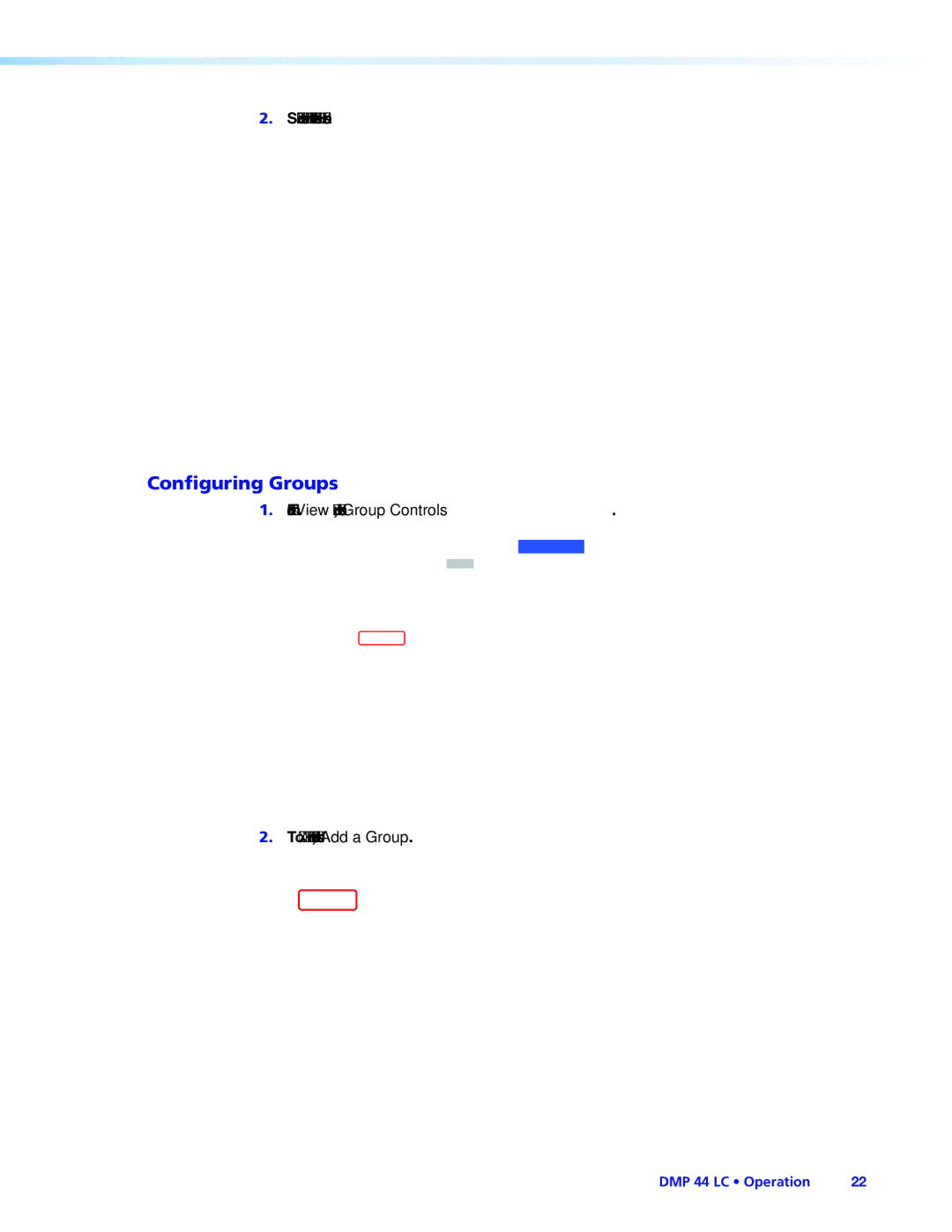 Extron electronic DMP 44 LC manual Configuring Groups 