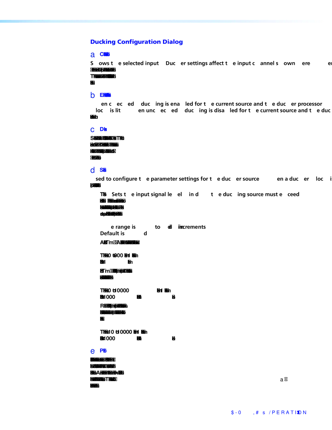 Extron electronic DMP 44 LC manual Ducking Configuration Dialog, Current source indicator 