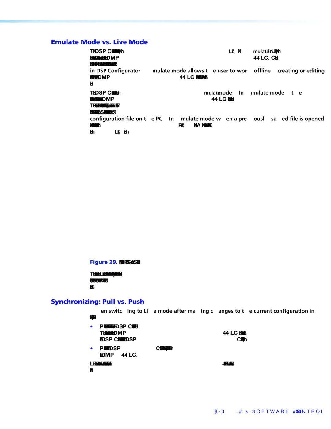 Extron electronic DMP 44 LC manual Emulate Mode vs. Live Mode, Synchronizing Pull vs. Push 