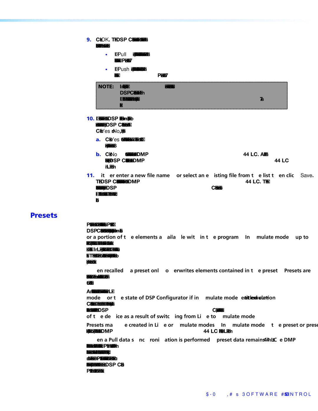 Extron electronic DMP 44 LC manual Presets 