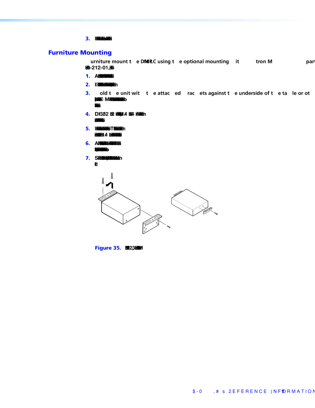 Extron electronic DMP 44 LC manual Furniture Mounting, MBU 123, Under-Desk Mounting 