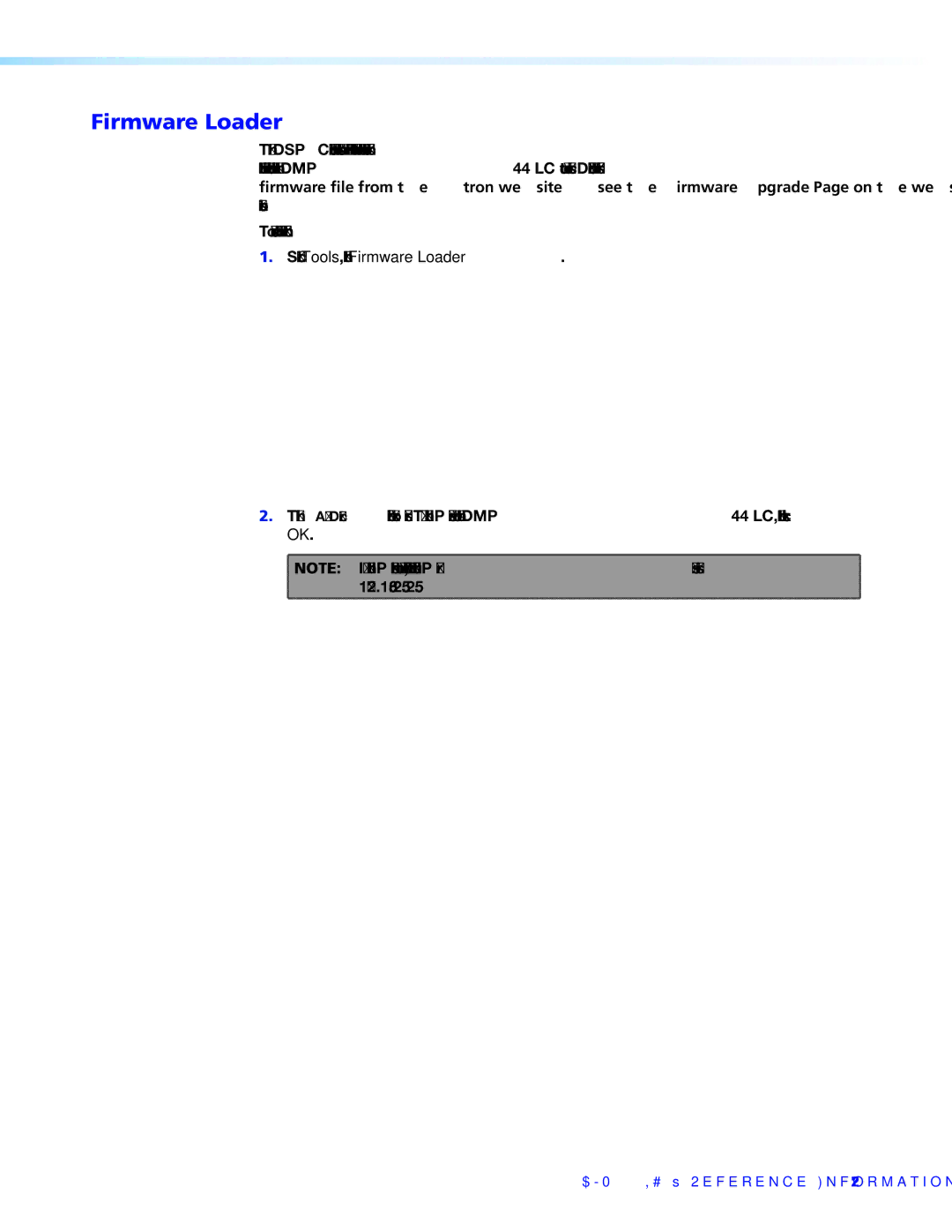 Extron electronic DMP 44 LC manual Select Tools, then Firmware Loader 