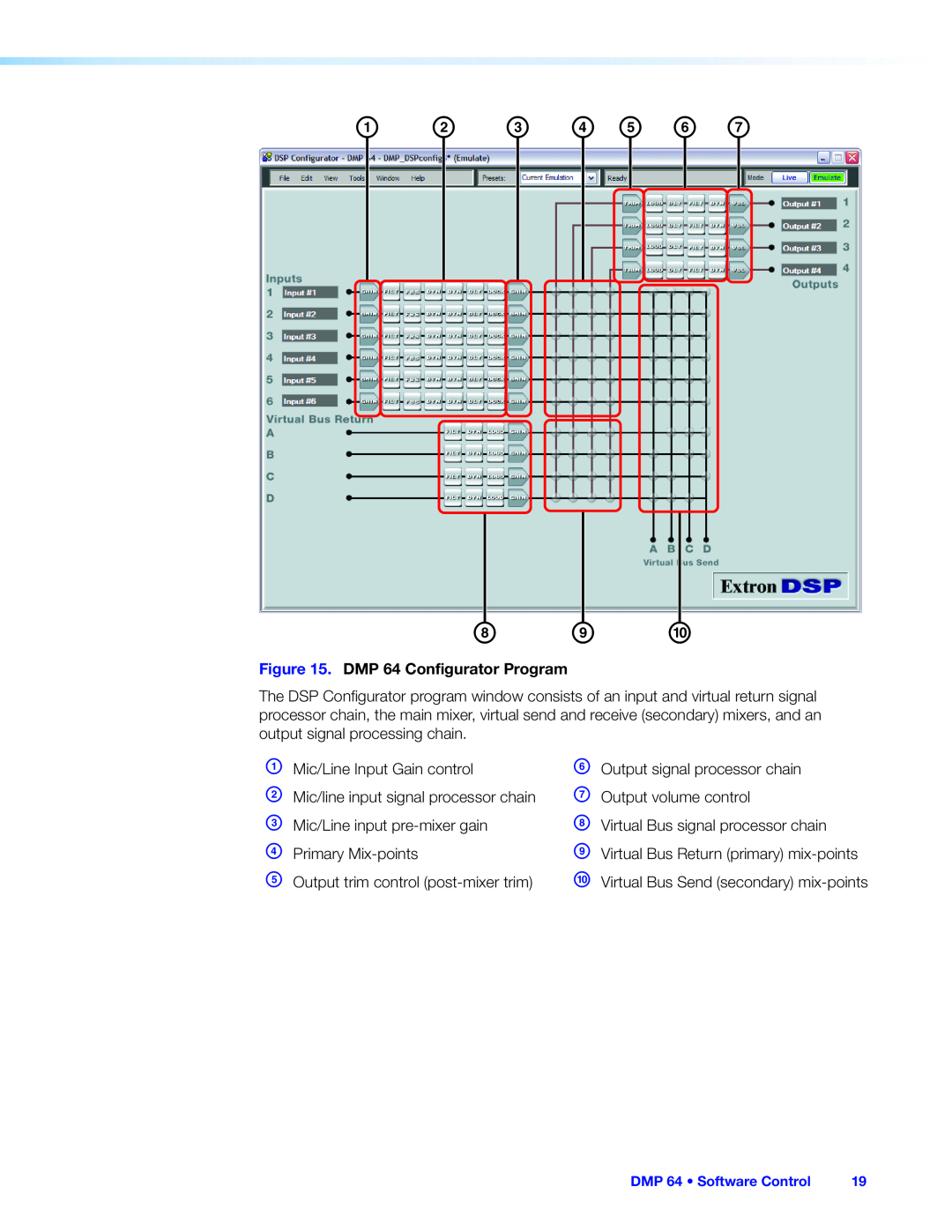 Extron electronic manual a b c d e f g h i j, DMP 64 Configurator Program 