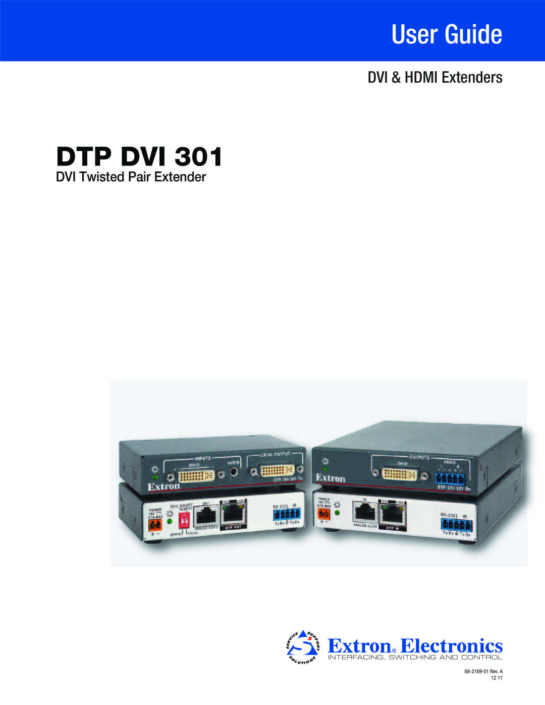 Extron electronic DTP DVI 301 manual Dtp Dvi 