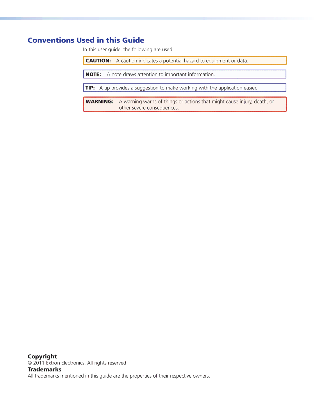 Extron electronic DTP DVI 301 manual Conventions Used in this Guide 