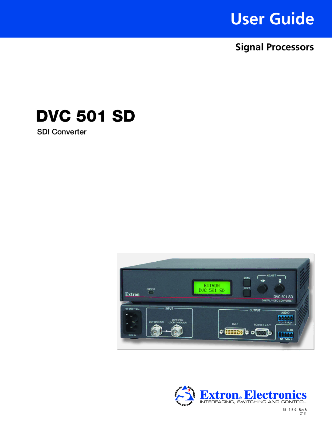 Extron electronic DVC501SD manual User Guide, DVC 501 SD 