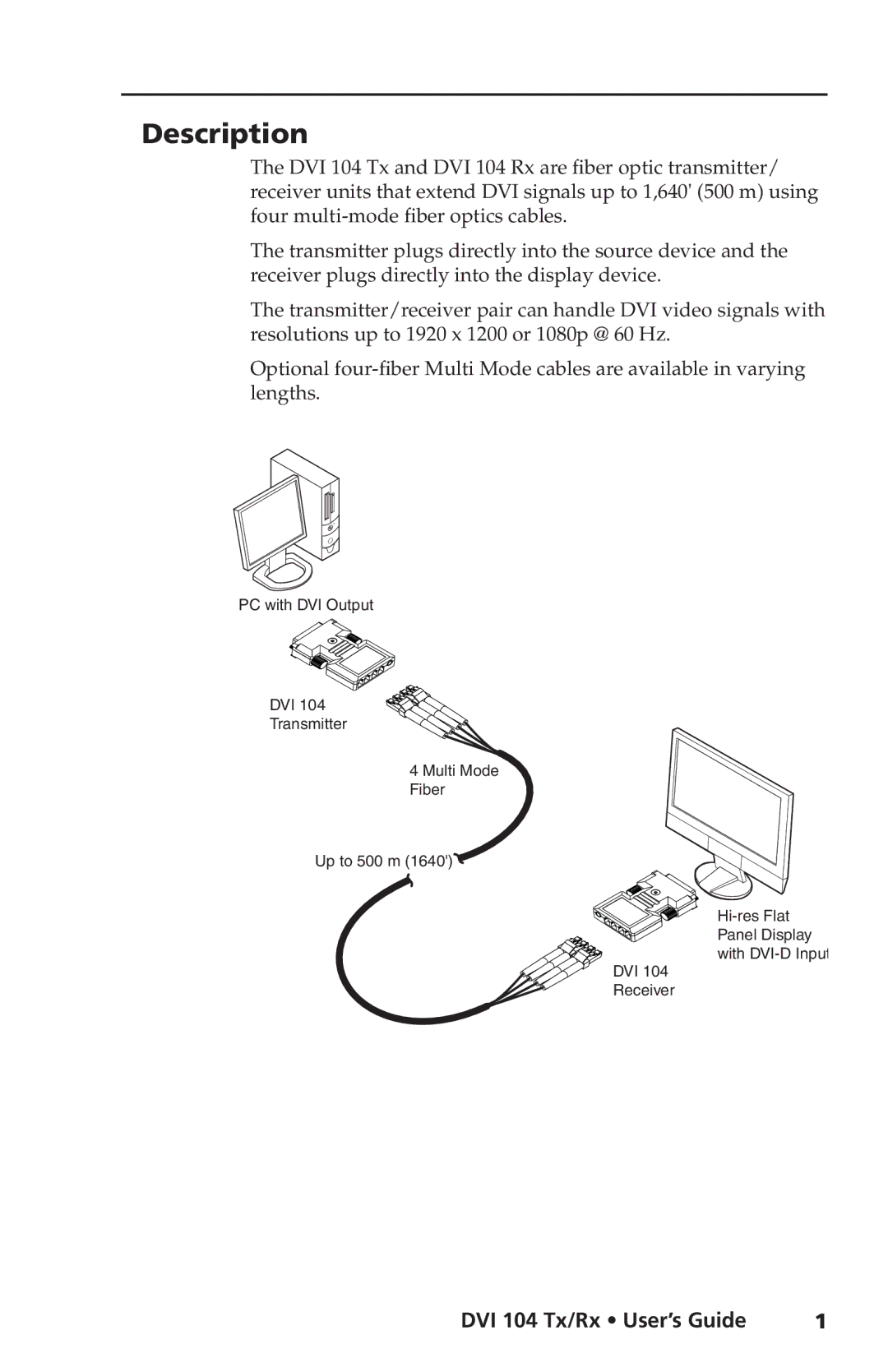 Extron electronic DVI 104 Tx/Rx manual Description 