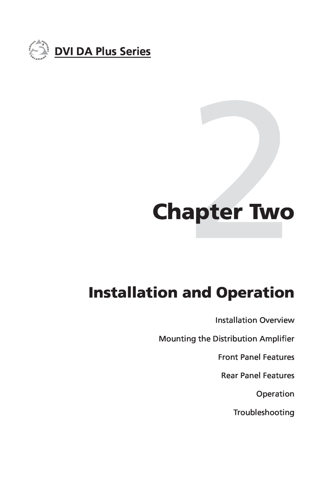 Extron electronic DVI DA8 Plus Two, Installation and Operation, Installation Overview, Mounting the Distribution Amplifier 