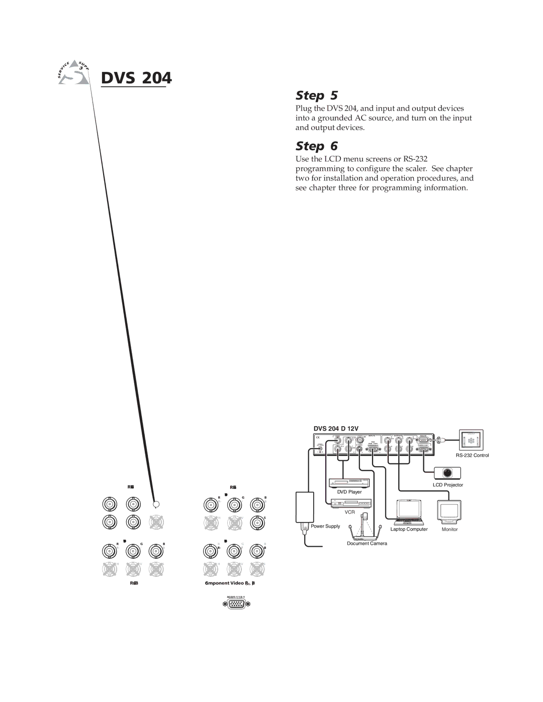 Extron electronic DVS 204 D 12V, DVS 204 12V manual Installation and Operation 