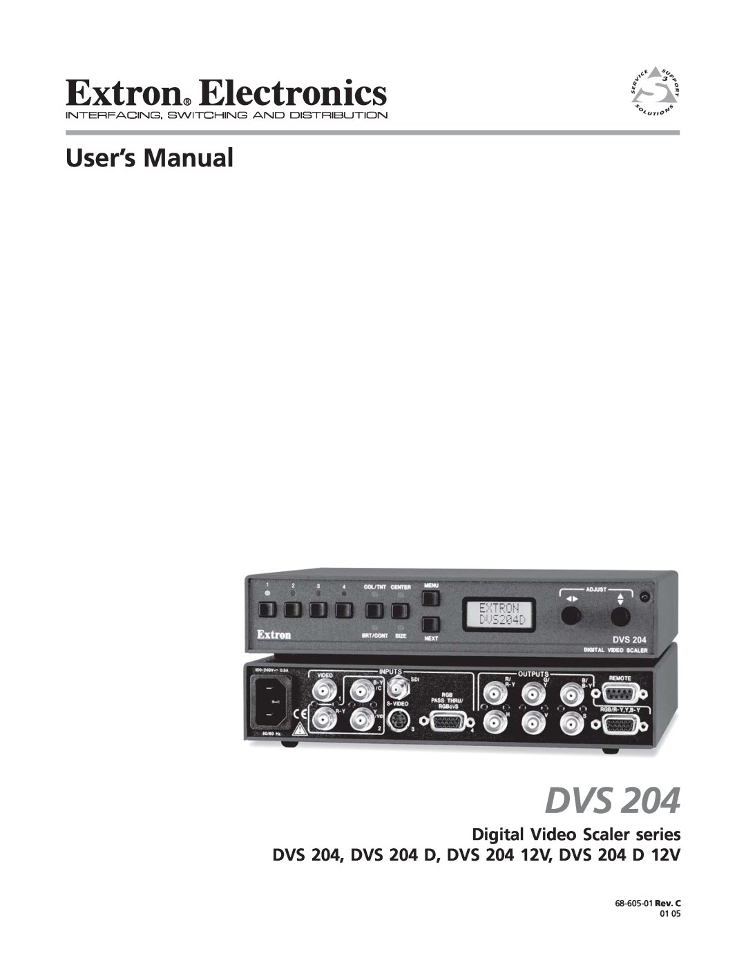 Extron electronic DVS 204 D 12V, DVS 204 12V manual 68-605-01 Rev. C 