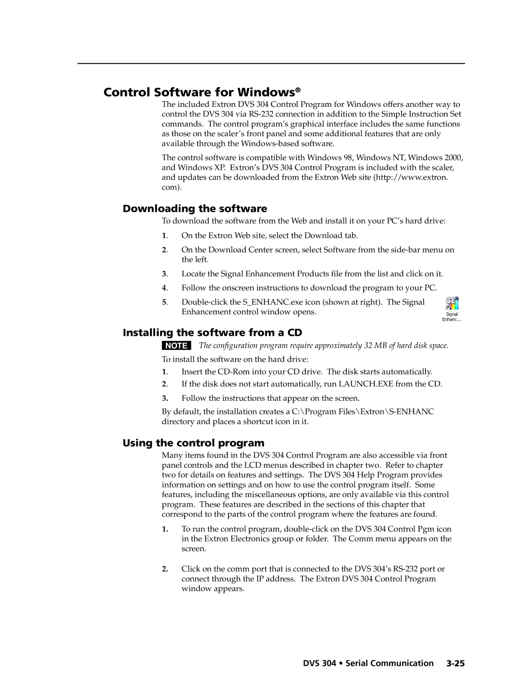 Extron electronic DVS 304 D Control Software for Windows, Downloading the software, Installing the software from a CD 