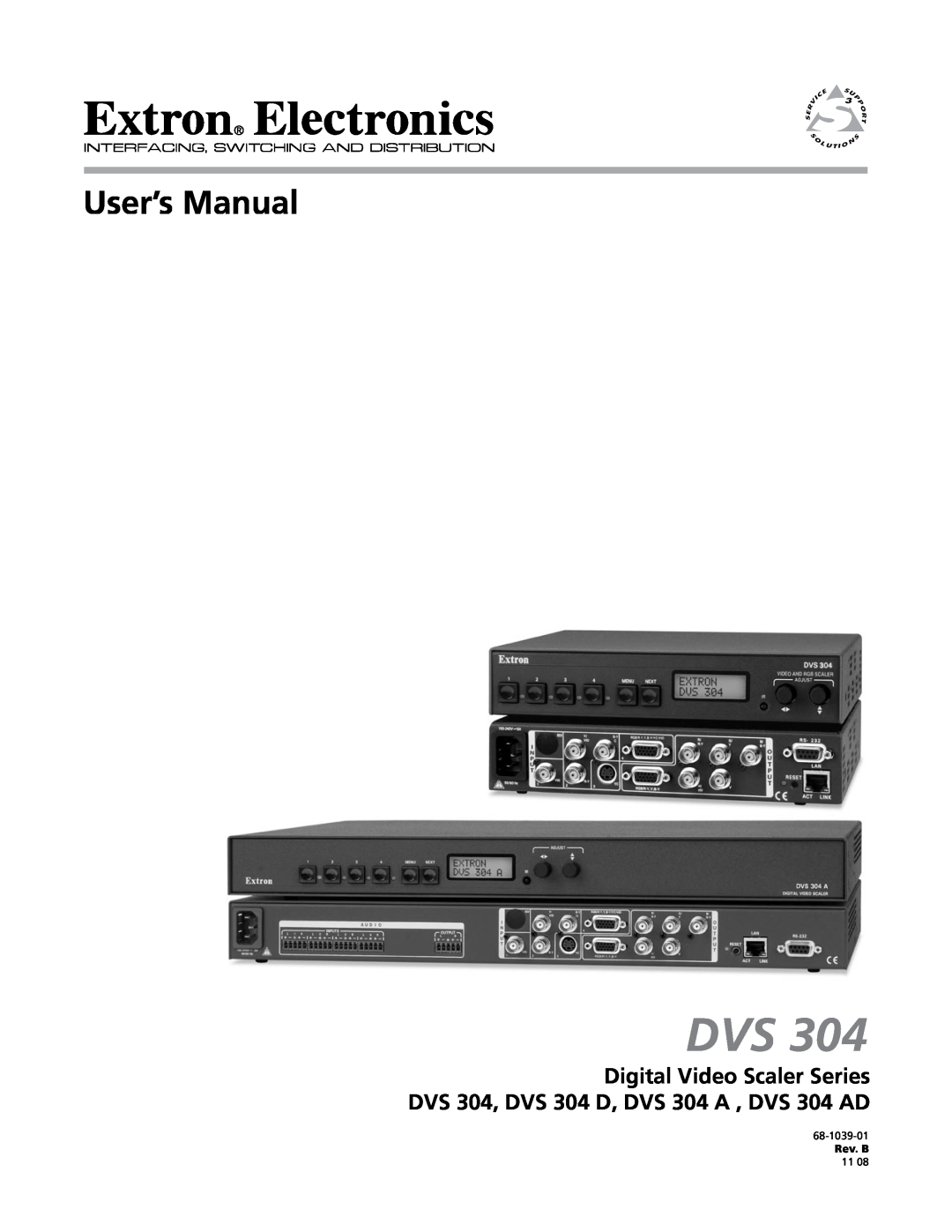 Extron electronic DVS 304 D, DVS 304 AD manual 68-1039-01, Rev. B 