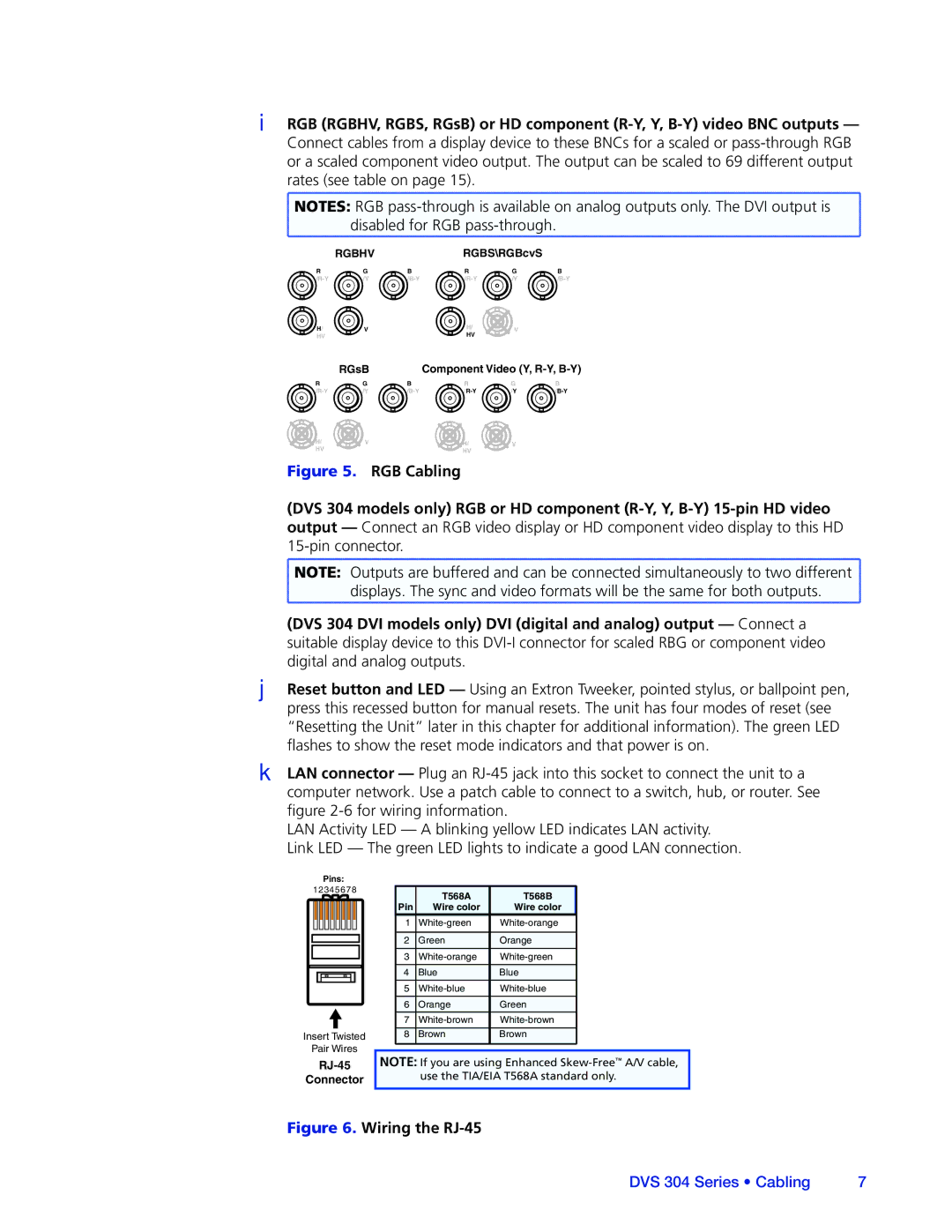 Extron electronic DVS 304 manual Wiring the RJ-45 