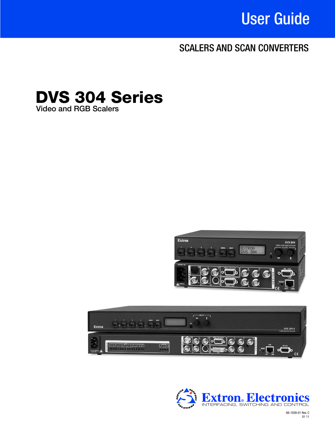 Extron electronic manual DVS 304 Series, User Guide, Scalers And Scan Converters, Video and RGB Scalers 