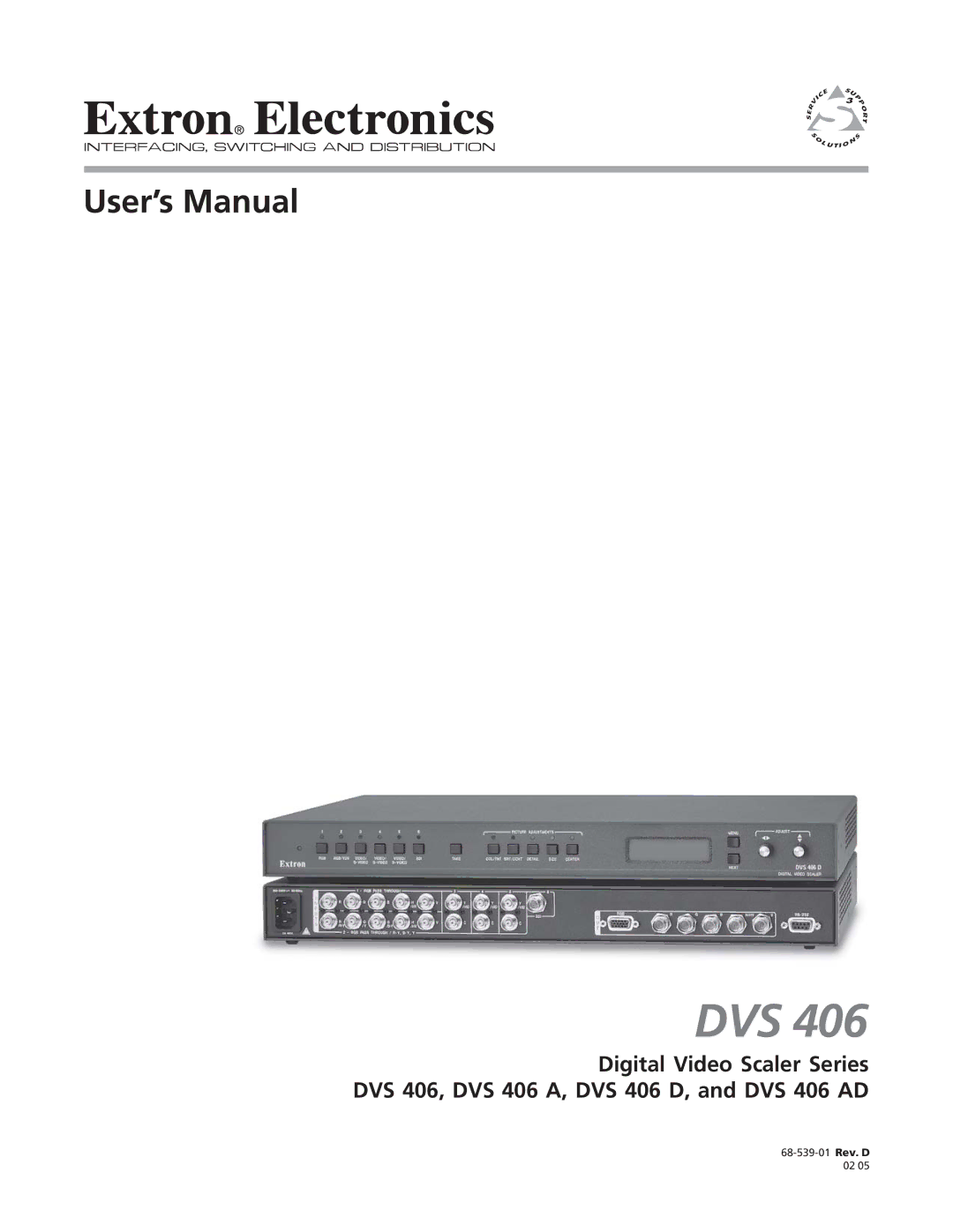 Extron electronic DVS 406 D, DVS 406 AD manual Dvs 